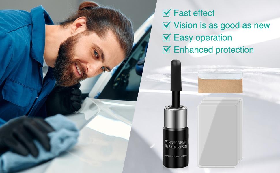 Windshield Chip Repair Kit - 2026 Upgrade Car Windshield Crack Repair Kit, Glass Repair Liquid for Cracks and Chips, Rock Chip Repair Kit for Fix Windows, Mirrors, Glasses, All Crack Types