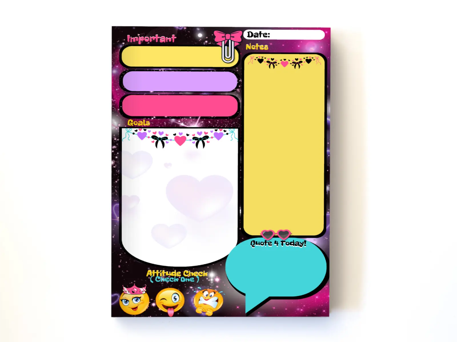 Colorful and Unique Jumbo Notepads, 5.5 x 8.5, 50 Sheets, Durable Paper, Various Designs