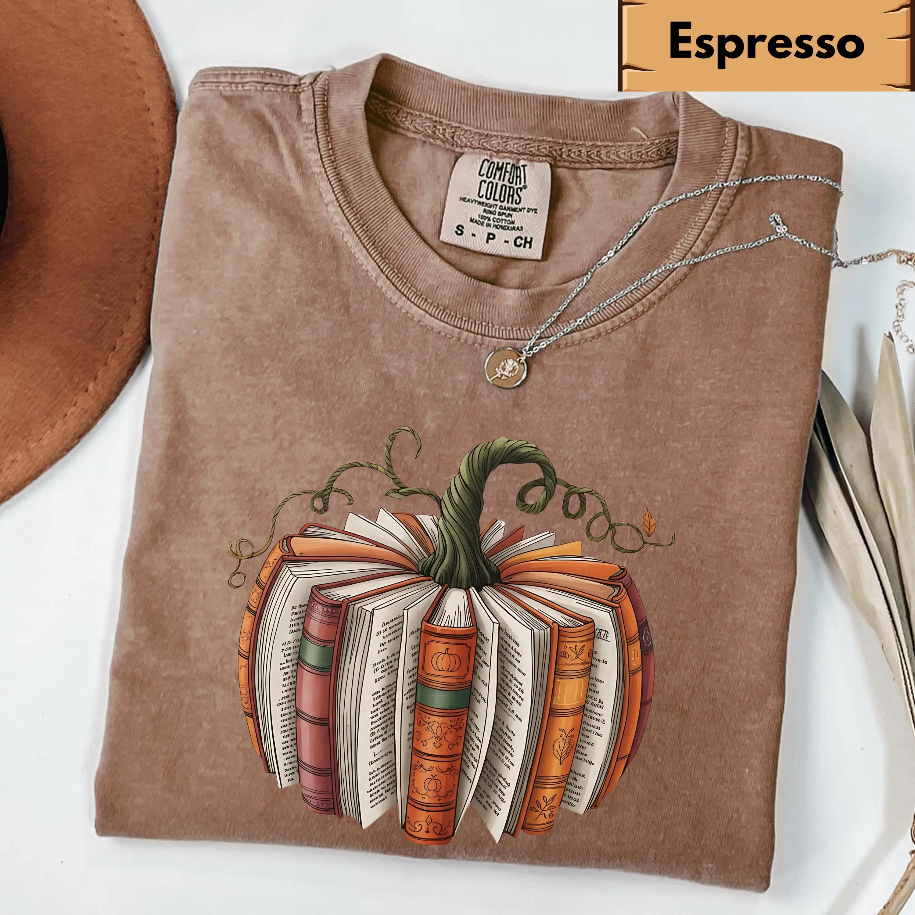 Comfort Colors Fall Book Pumpkin Shirt, Halloween Book Lover Graphic Tee, Cozy Bookish Autumn T-Shirt Comfort Colors Fall Book Pumpkin Shirt, Halloween Book Lover Graphic Tee, Cozy Bookish Autumn T-Shirt