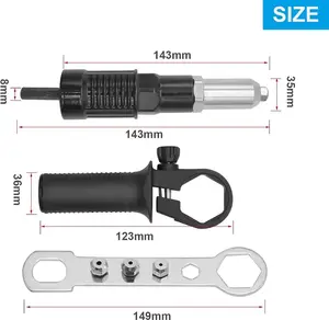 Cordless Rivet Gun Drill Attachment Power Riveting Tool Kit for Power Drill