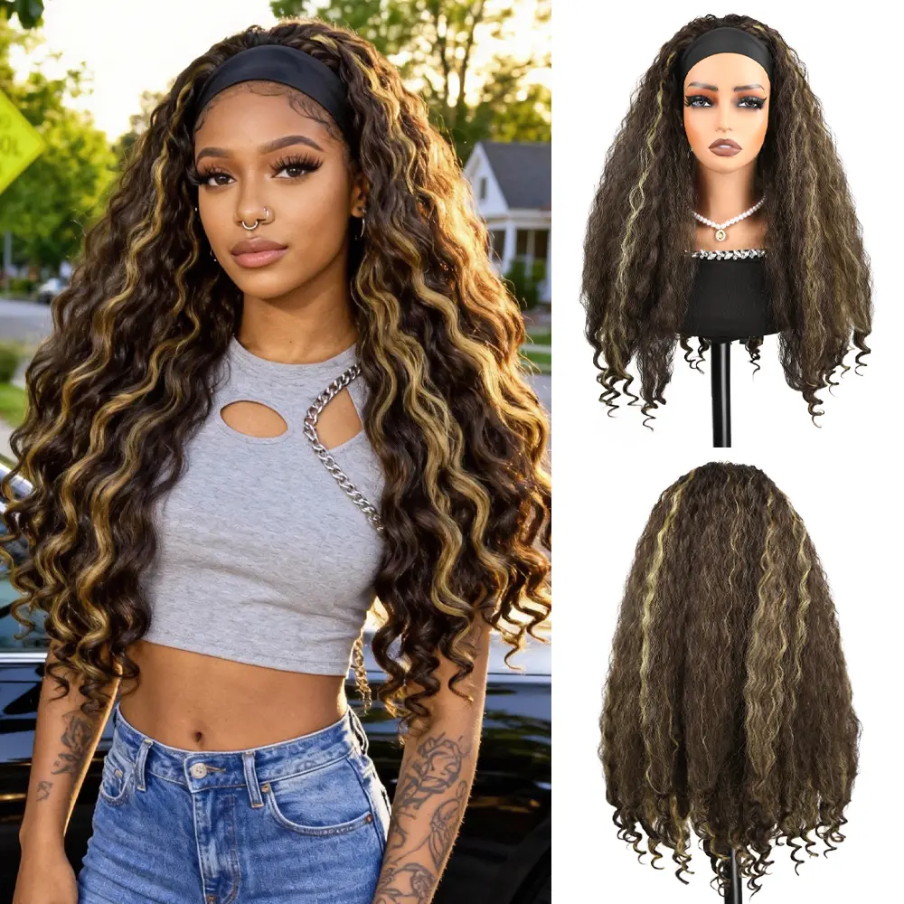 Headband Wig-#4H27 Highlights Brown