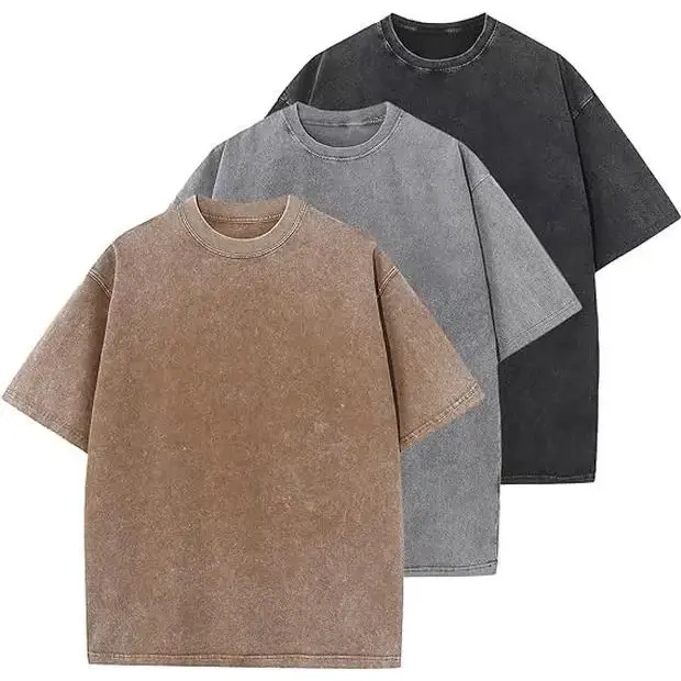 3 Pack Oversized Tshirts Gym Vintage Heavyweight T Shirts Cotton Workout Acid Wash Baggy TeesGift