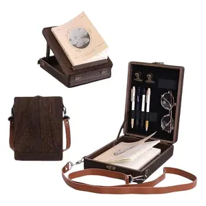 Wanderer Wooden Box New Oriental Vintage Crossbody Bag, Writer Inspiration Storage Messenger Bag, Casual Portable Satchel
