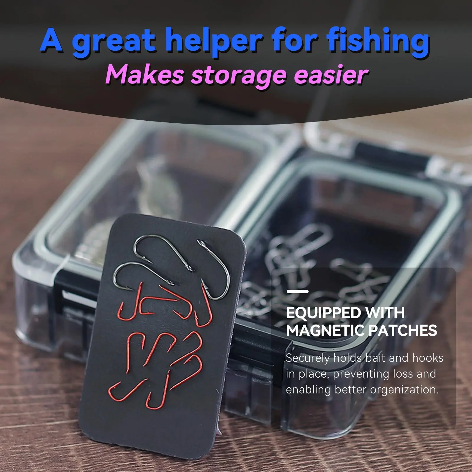 Tackle Box 8pcs Optional Combination Removable Freely Assemble Fishing Tackle Storage Cube Waterproof Fishing Tackle Organizer With Strong Magnetic Function Luminous (8, Black)