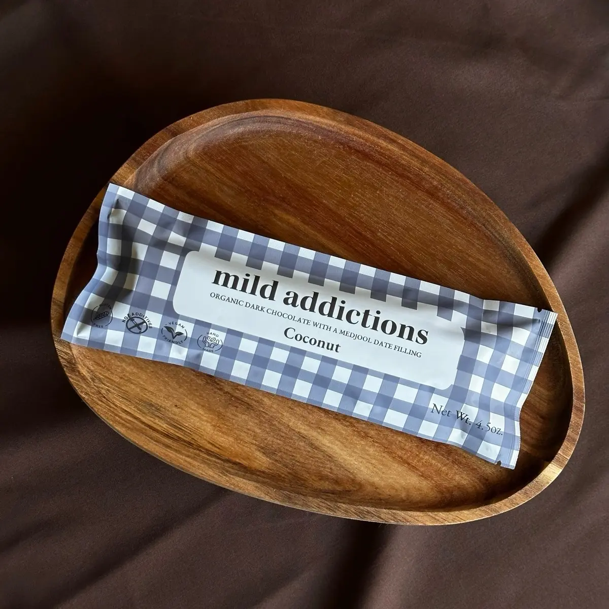 Organic Dark Chocolate with a Coconut Medjool Date Center from Mild Addictions - King Size 4.5 oz