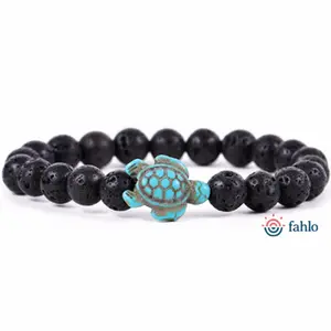 Journey Sea Turtle Tracking Bracelet - Lava Stone