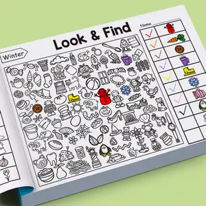 Interactive Hidden Object Book, Observation Search Activity Book, Focus Game, Visual Learning Tools, Classroom Activities, Back-To-School Supplies