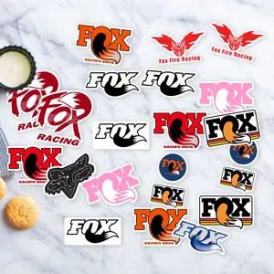Stickers Pack 20 Pcs Fox Vinyl Racing Bottle Colorful Aesthetic Car Skateboard Water Luggage Bumper Guitar Bike Waterproof Laptop