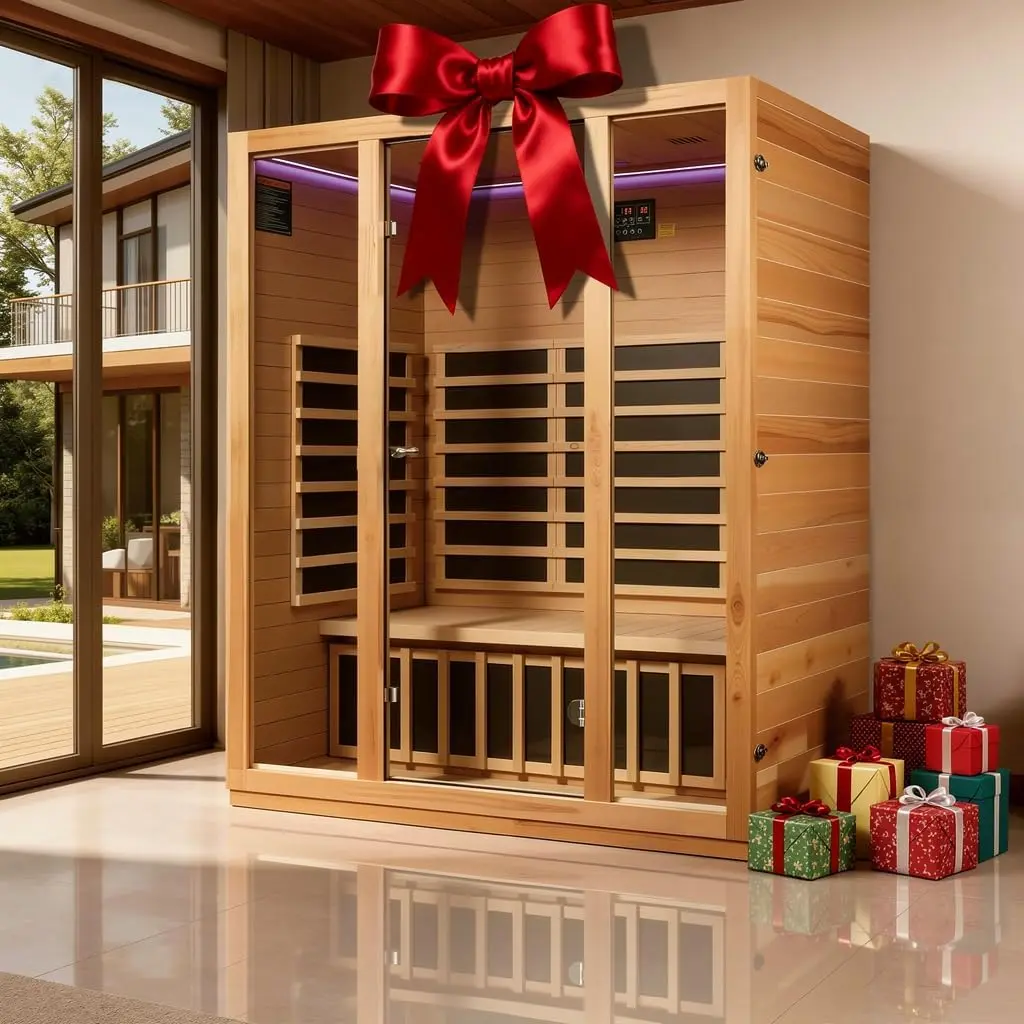 3 Person Infrared Sauna for Home, 1960W Low EMF Indoor Sauna with Chromotherapy Lighting, Enhances Relaxation & Stress Relief, 59.06 * 35.43 * 74.8 Inch