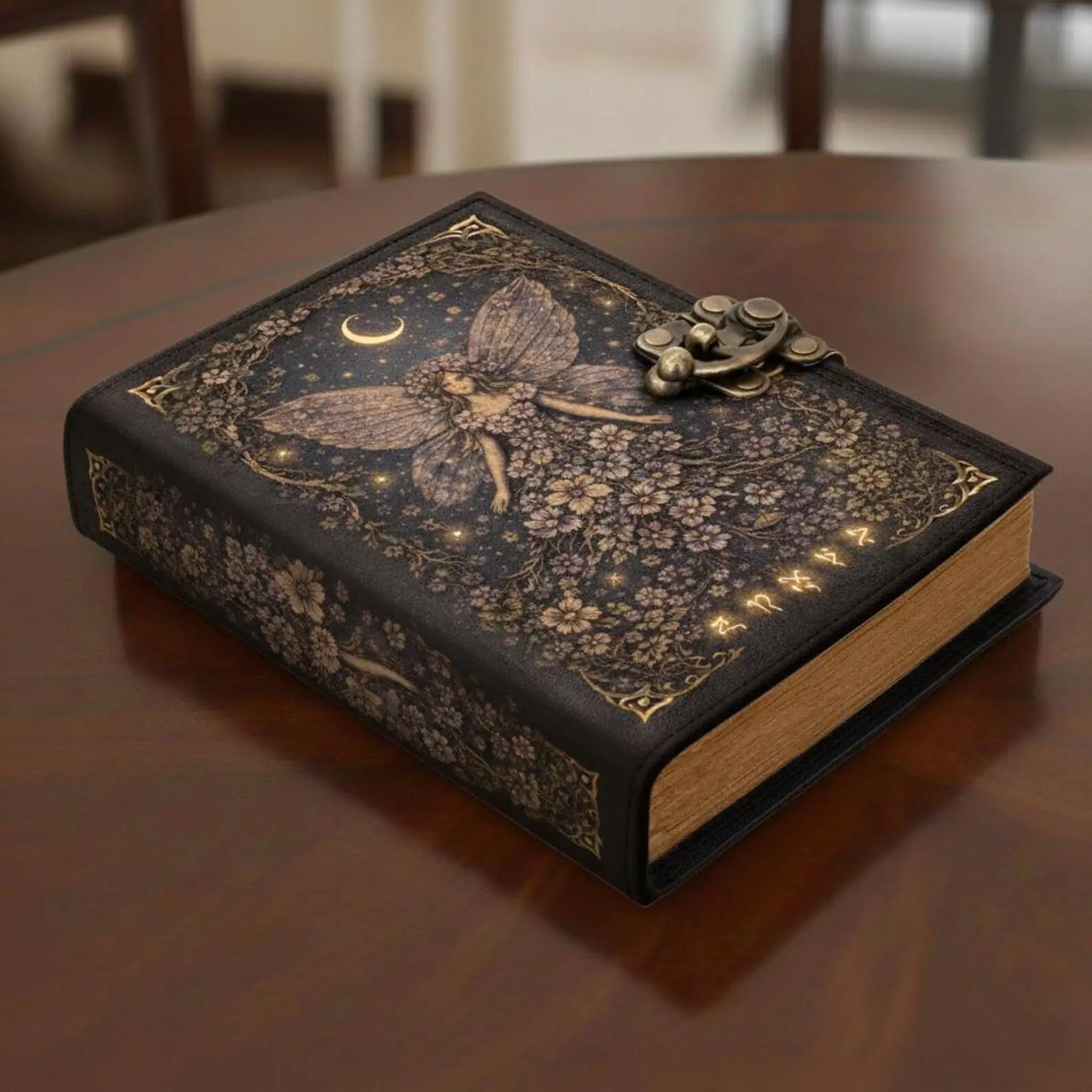 Fairy Moon Vintage Handmade Leather Journal Grimoire Fairy Moon Vintage Handmade Leather Journal Grimoire