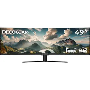 Deco Gear 49" Super Ultrawide Curved Gaming Monitor 32:9 WDFHD 3840x1080 144Hz 4ms HDR400 Adaptive Sync USB-C 65W HDMI/DP PBP/PIP KVM 1800R