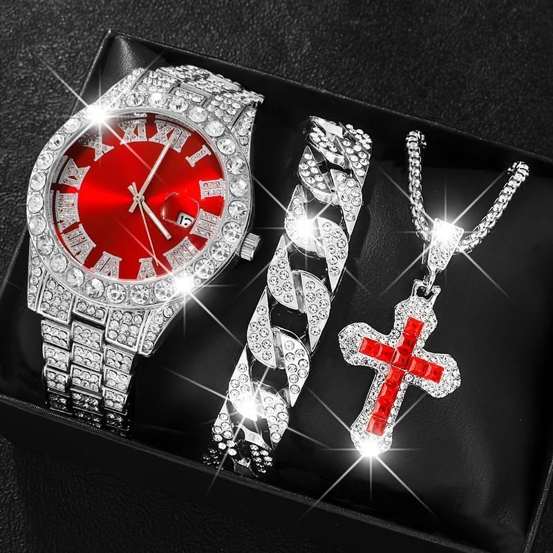 3pcs/Set Personalized Handsome Pointer Style Men's Quartz Watch Set ...