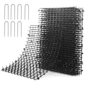 10 count Scat Mat for Cats Indoor 16" x 12" with Spikes Sprickle, Digging Deterrent for Dogs, Outdoor for Garden and Fence with 7 Staples