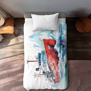 MWW C1DCTXLW33D6VY Breaking the Ice Turquoise Twin Size Extra Long Duvet Cover - Home Decor Essential, Ocean Duvet Covers, Twin Duvet Covers