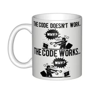 Code Works Why Funny Programmer Gifts Coffee Mug Humor Gift Idea For Computer Programmers Coders Computer Engineer 11oz Novelty White Coffee Cup