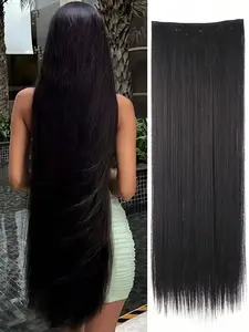 Extra Long Straight Hair Extensions 32 Inch 5 Clips Synthetic Hair Extension Synthetic Hair Wigs Heat Resistant Fake Hairpiece For Women Chinese New Year, Music Festivals, Parties, Cosplay, Holidays And Daily Use Synthetic Hairpieces