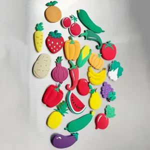 Fruit & Vegetable Shaped Fridge Magnet, 24pcs Cute Cartoon Refrigerator Magnet, Fridge Magnet for Home Decor, Kitchen Decor, Magnetic Stickers for Refrigerator Or Whiteboard, Refrigerator Decorating MagnetGift