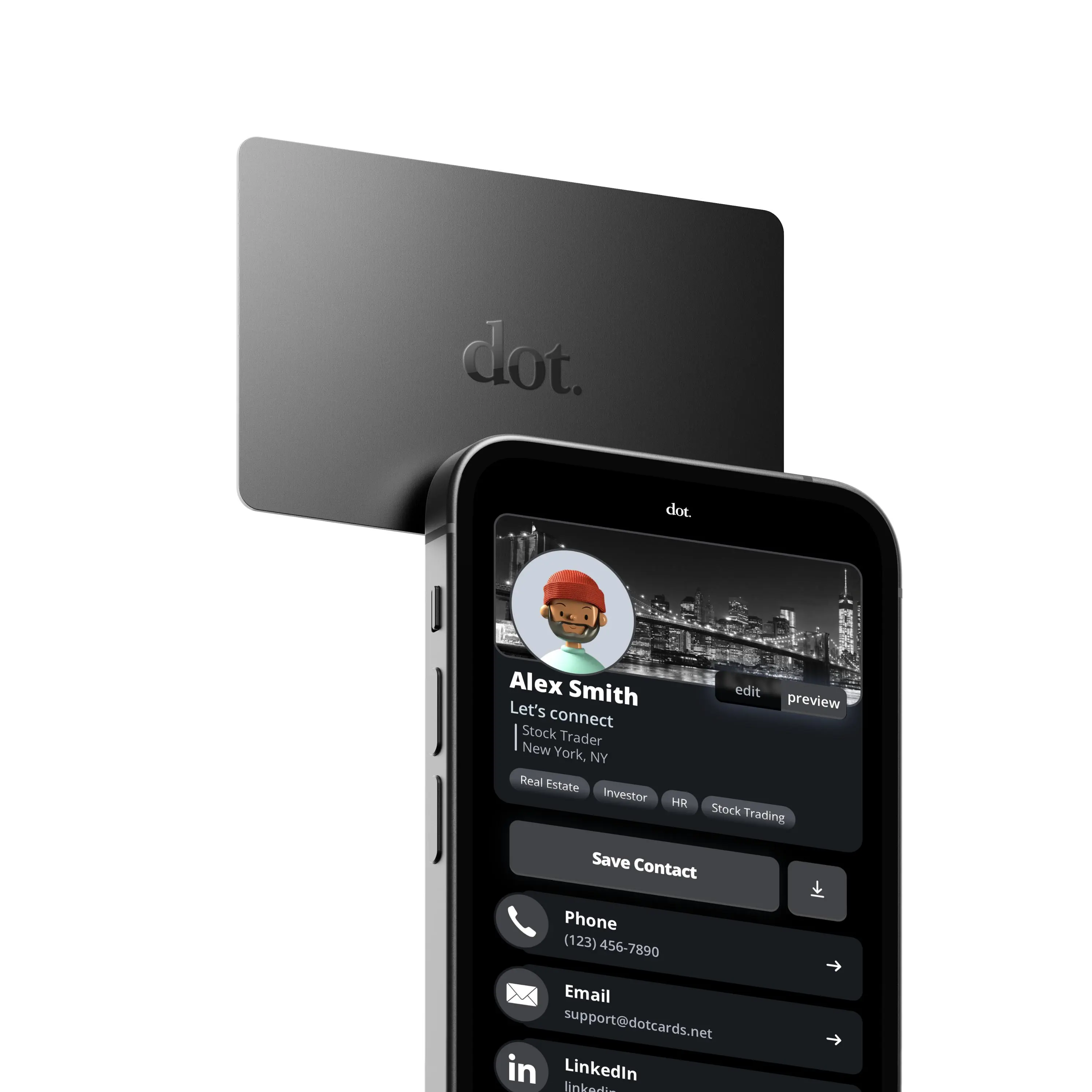 dot. Card NFC Tap-to-Share Digital Business Card - Profile Sharing Device for iPhone & Android Phones dot. Card NFC Tap-to-Share Digital Business Card - Profile Sharing Device for iPhone & Android Phones