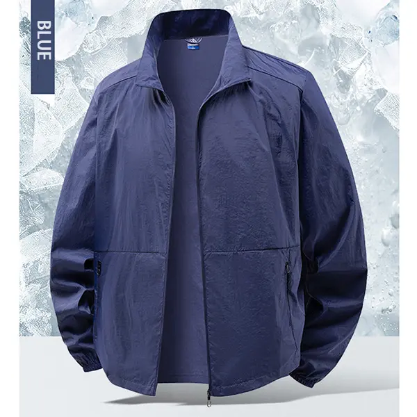 Men’s summer sun-protection jacket, regular outdoor sports outerwear; lightweight, breathable, UV-resistant, water-repellent; cool-touch fabric for comfort; suitable for outdoor fishing and other leisure activities.