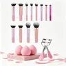 Sohochic 18-Piece Makeup Brushes Set for Women - Professional Concealing & Foundation Tools, Complete Cosmetic Kit with Soft Nylon Bristles, Wood Handles, Aluminum Ferrules, Mini Sponge (Beauty Tool 242)