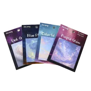 60pcs Cosmic Nebula Sticky Notes, Dreamy Cloud Patterns, Reusable Non-Slip Paper, Ideal for Note-Taking & Decorative Use