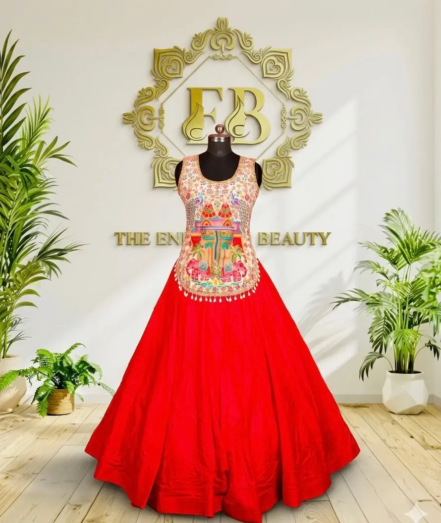 Premium Rayon Chaniya Choli with 8-Meter Flare & Luxury Crepe Blouse