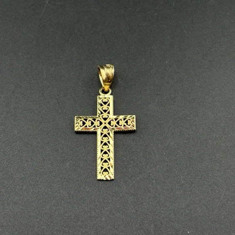 14k Gold Cross Pendant, Dainty Religious Jewelry for Men and Women, Fine Gold Charm for Necklaces