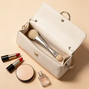 Viora Beauty Dual-End Foundation Brush - Professional Makeup Tool for Liquid Powder Cream & Blush - Vegan Synthetic Bristles - Metallic Handle - Cruelty-Free