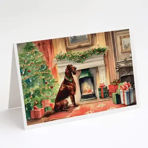 Irish Setter Christmas Greeting Cards and Envelopes Pack of 8