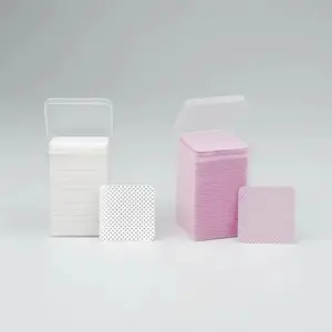 Soft Non-Woven Nail Wipes Bundle, 200PCS/Box Pink and White Lint-Free Pads for Nail Polish Remover, Eyelash Extensions, and Nail Art Supplies, Manicure Pedicure Remover