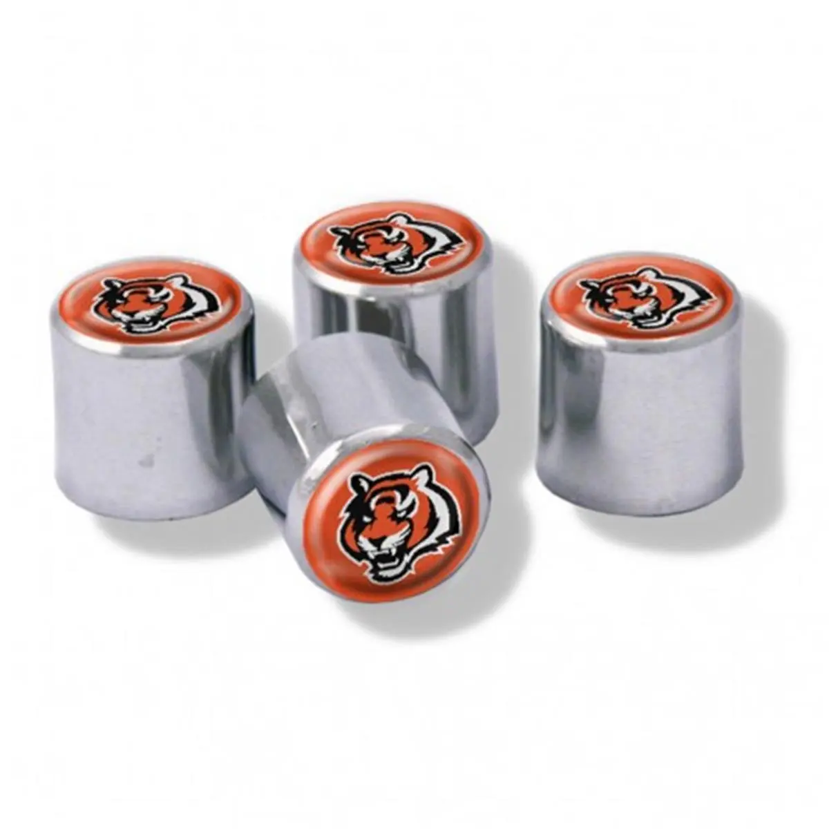 Wincraft Cincinnati Bengals Team Logo Polyurethane Tire Pressure Caps - Set of 4, Domed Insert, Twist-On Design, Universal Fit, Official Product License, Premium Sports Collectibles Accessory