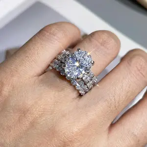 Elegant Promise Ring Set for Women - 2PCS Wedding Engagement Bands, Anniversary Gift - Perfect Gift for Her