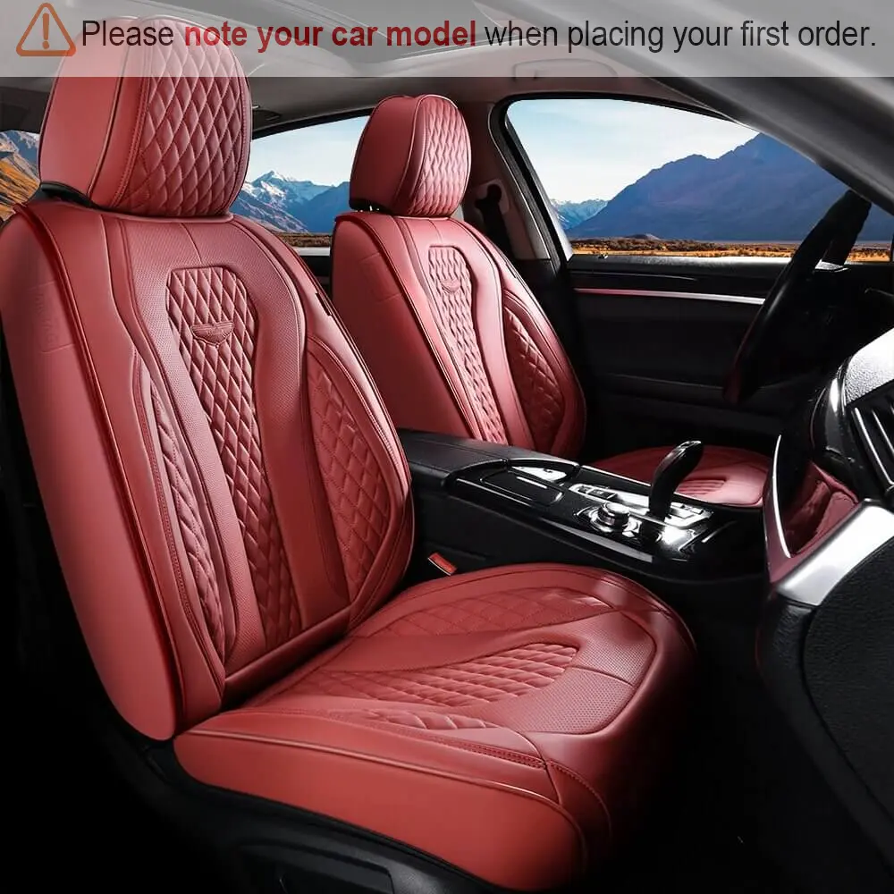 【Coverado】Universal Fit 5-Seater PU Leather Car Seat Cover - Universal Auto Sedan Seat Cover Luxury Waterproof Stain Resistant car interior Protector Truck - Fits 6000+ Models 1Year Warranty seat cover for cars guts seat covers B8839 Car Seat Protector