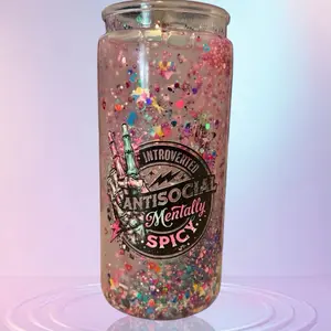 16 oz Snow Globe Tumblers with Vibrant Glitter for Festive Beverages Various Colors Personalization and Embellishments Customizable by Request Eye Catching Drinkware - Bottle, Washable, Reusable, Portable