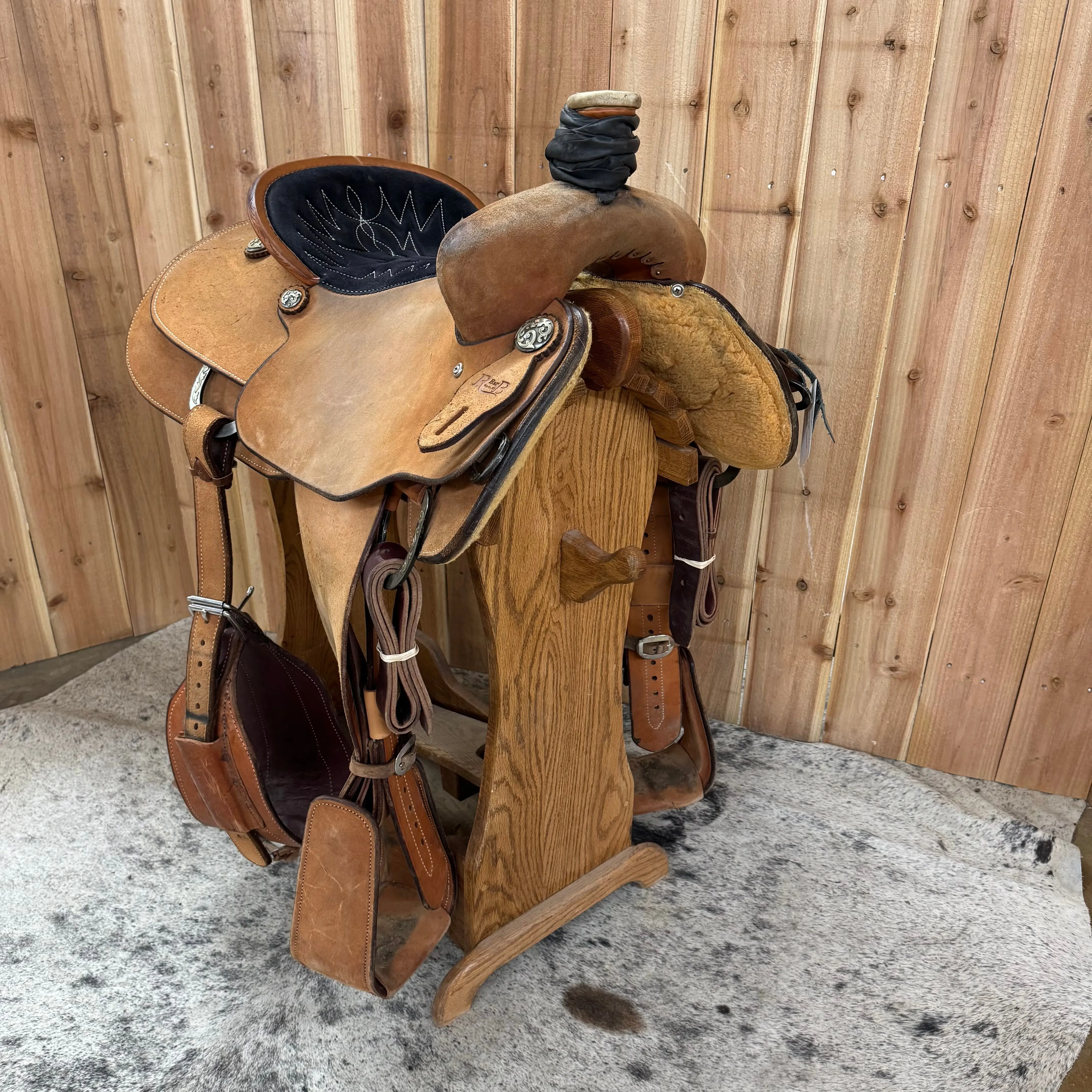 Used R Bar B Custom Roper Saddle, 16" Seat