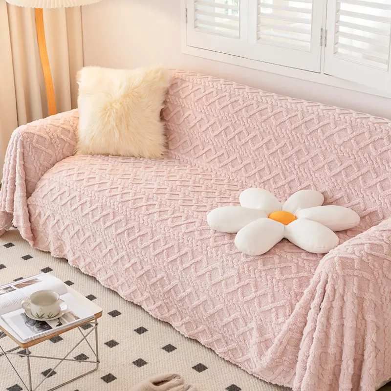 Sectional Sofa Couch Cover for Sofa - Soft, Breathable, Stain Resistant, All Seasons Furniture Protector with Tassel Throws, Machine Washable for Pets and Kids, Cushion-Fit Slipcover