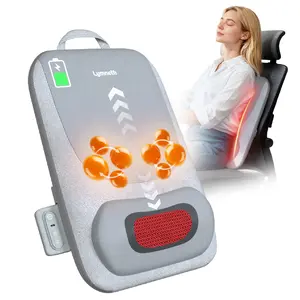 Cordless Back Massager with Heat, Up and Down Rolling Massage & Heated Lower Back, 4D Shiatsu Back Massager for Pain Relief Deep Tissue, Electric Back Massagers for Chair Office Home Use
