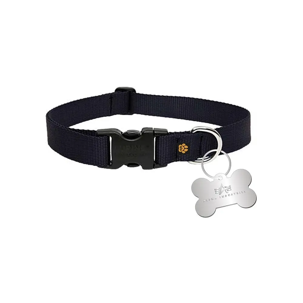 BASIC DOG TAG COLLAR (BLACK)