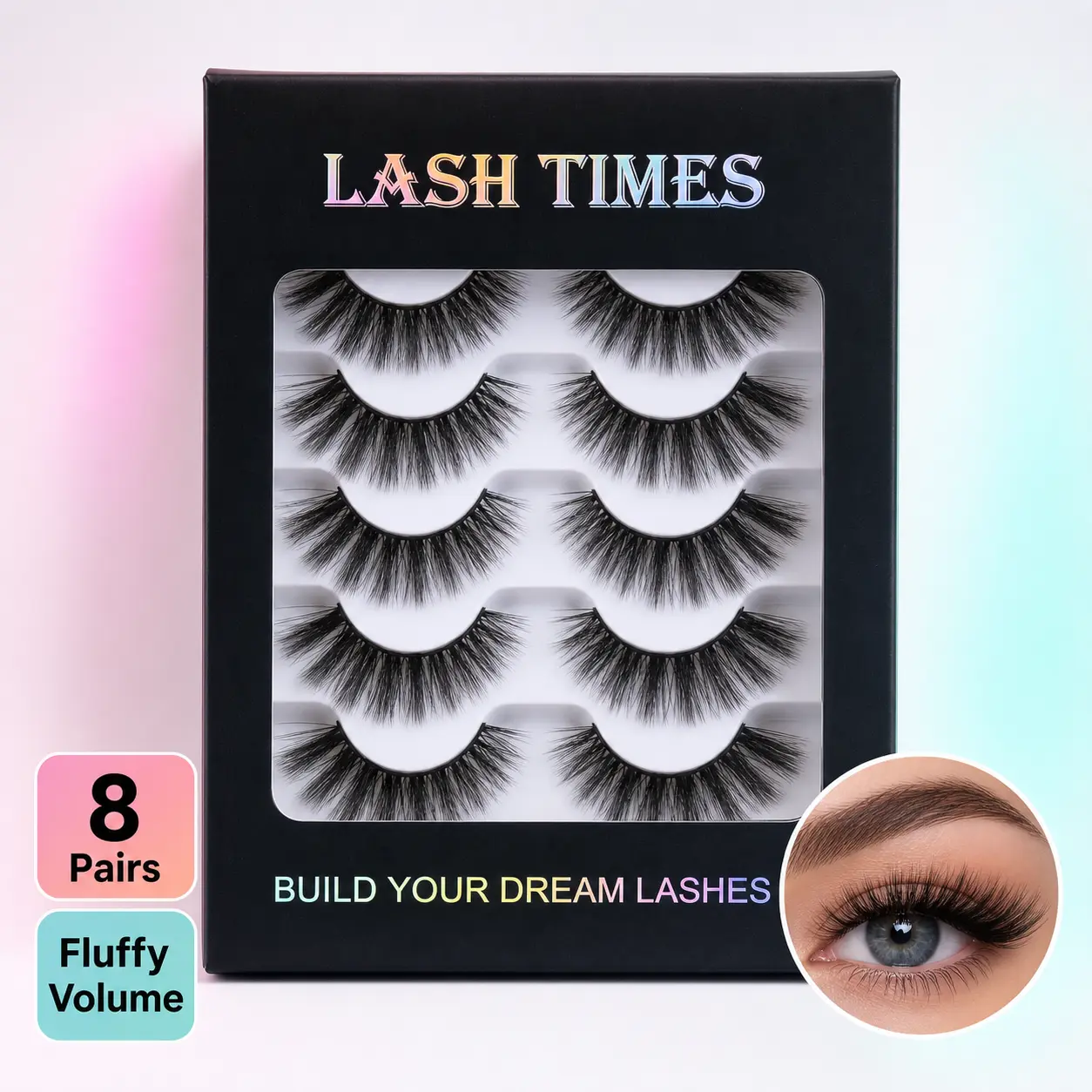 10 Pairs Wispy Strip Lashes Natural Volume Fake Eyelashes Fluffy Soft Reusable Everyday Makeup Lash Pack