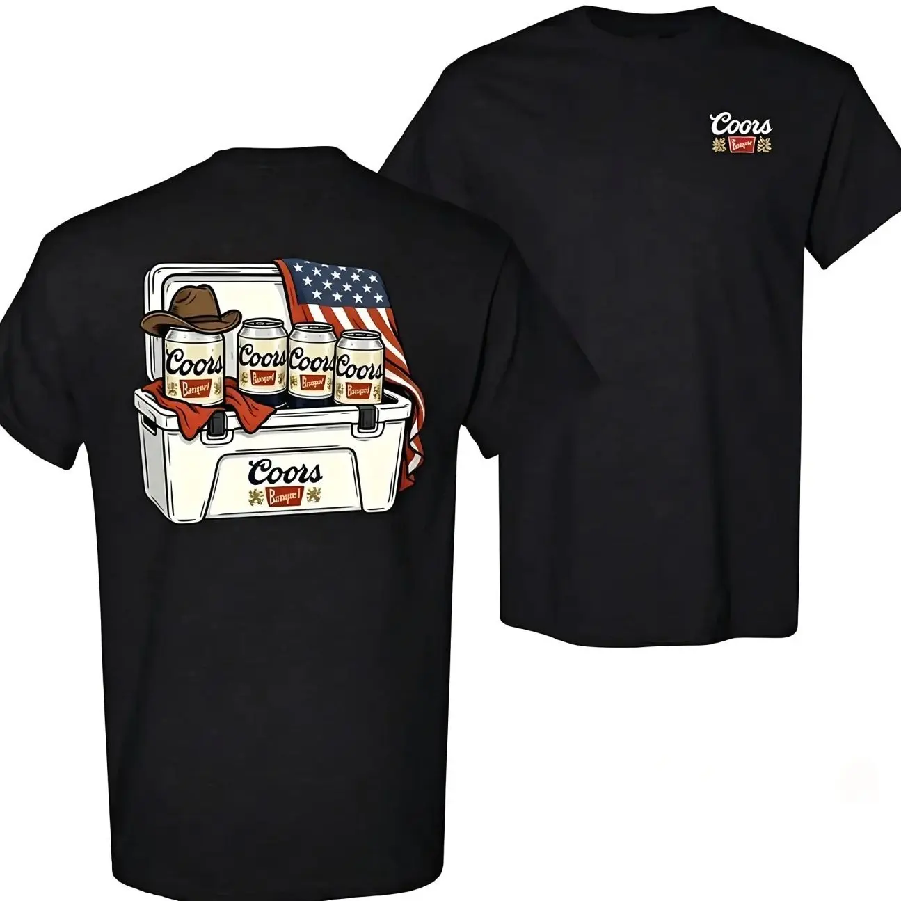 Western Cowboy Vintage Beer Shirt for Men, Retro Graphic Tee for BBQ, Gifts & Streetwear, Menswear Top, Men's T-shirts 8