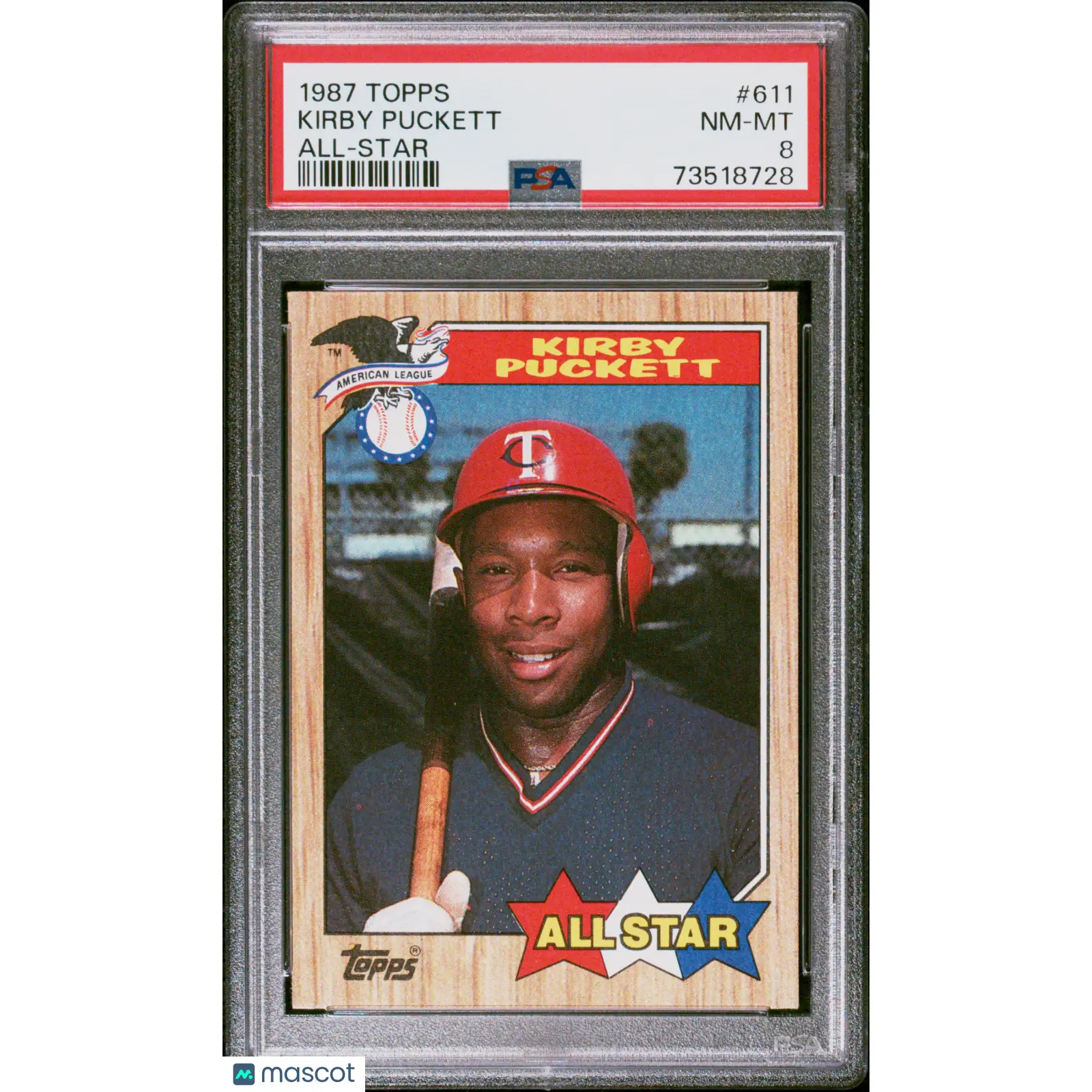 Kirby Puckett PSA 1987 Topps Baseball #611 8 73518728