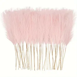 20 pink artificial reed Pampas grass, simulated plant Decorative artificial flowers, Artificial Plants, suitable for vase decoration, wedding and engagement center decoration, birthday parties, and home decoration