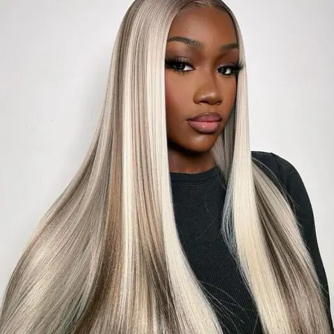 Long Straight Wigs for Women, Gorgeous Fashion Fluffy Wigs without Bangs, Synthetic Hair Wig, Synthetic Lace Front Wigs for Party, Daily Use, Glueless Frontal Wig