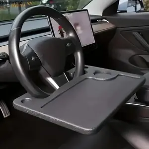 Car Steering Wheel Tray Table with Laptop Desk Cup Holder High-Strength ABS Universal Fit for Car Truck SUV Multi-Functional Car Food Tray Portable Steering Wheel Desk Organizer for Travel Daily Commute