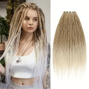 40 Strands(4 Packs) Thin Synthetic Dreadlock extensions,24 Inch Black Dreadlock Extensions, 100% Handmade Single Ended Dreads Thin 0.6cm Width Reggae Style Dreadlock for Girls(10 Strands)