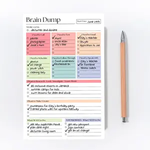 50-Page Brain Dump and To-Do Notebook | A5 Size Daily Task Manager for Self Planners, Project Managers, and Personal Organizers, Undated, Blank Pages, Premium Paper, Minimalist Planner, Productivity Planner, High-Quality Finish