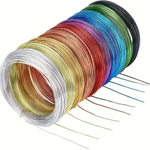 10 rolls, 196.85 inches long - Colored aluminum craft wire, 1mm diameter, flexible anodized wire for metal art, floral arrangements, jewelry making, and DIY projects.