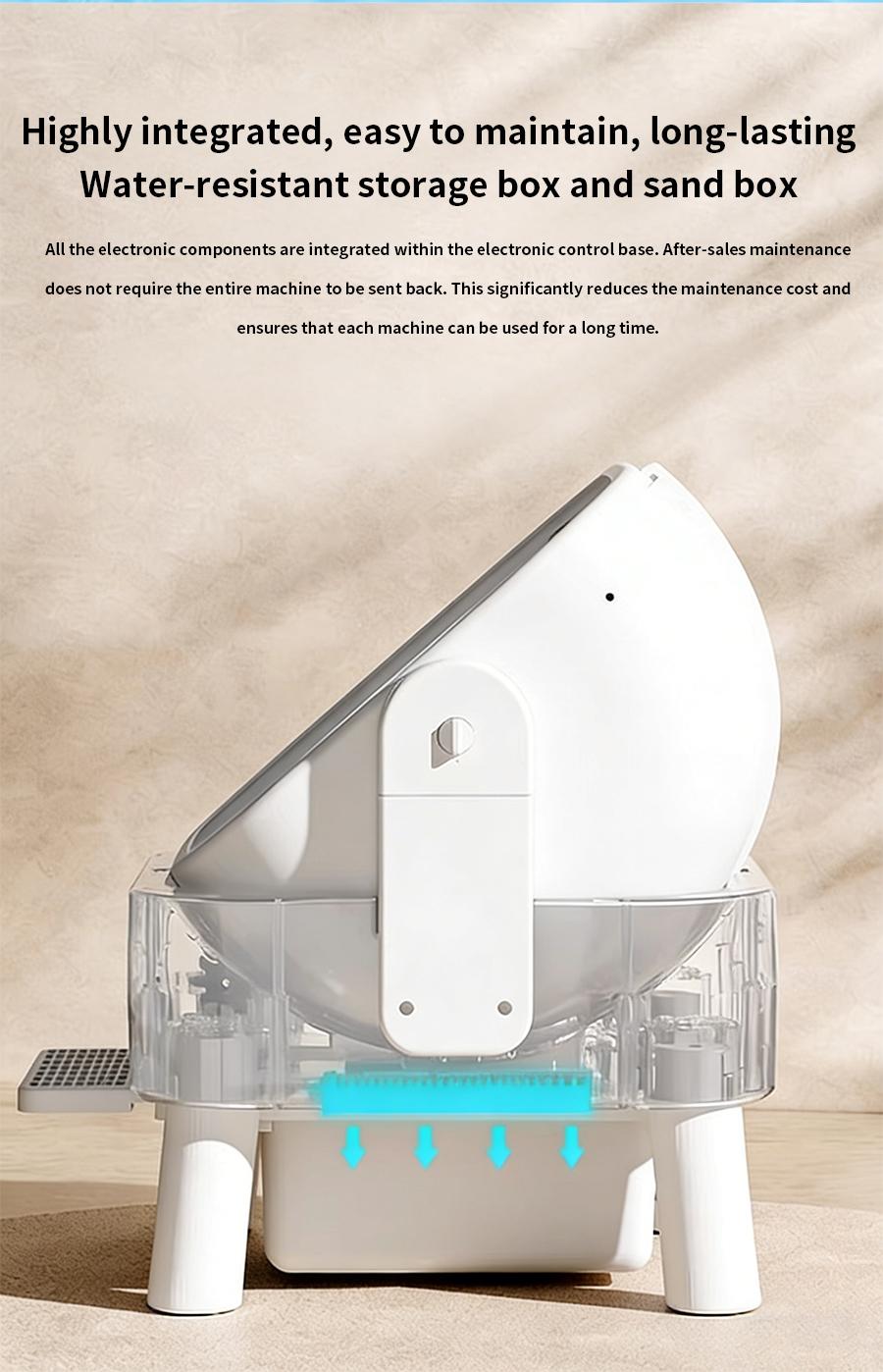 Self-Cleaning Litter Box for Multi-Cat Homes Open-Top Auto Cleaner with APP Control Safety Sensors Odor Lock & Large 10.5L Waste Bin(Only Support 2.4G Wifi)