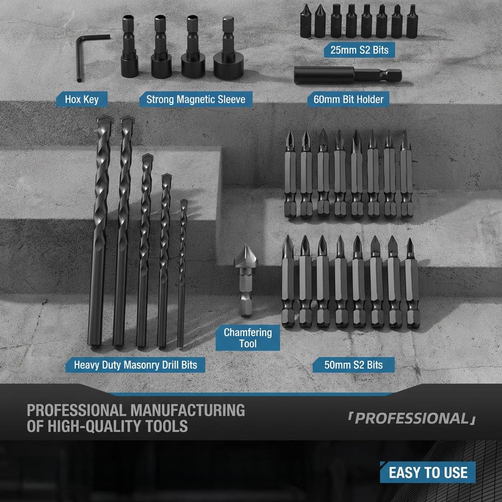 7 PCS Premium HSS Twist Drill Bit Set, 2-8mm High Hardness Metal Drill Bits for Steel Wood Plastic, Professional Impact Drill Power Tool Accessories with Storage Case