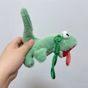 1pc Sound Lizard Keychain, Beaver Doll Ornament, Creative Funny Press Tongue Out, Magnetic Hanging Decor, Fun Gift Idea, Stuffed Animal Keychain